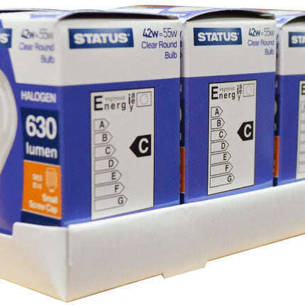 Status 42SHRSESC1PK8 Halogen Round Bulbs E14, 42/55 W, Set of 8