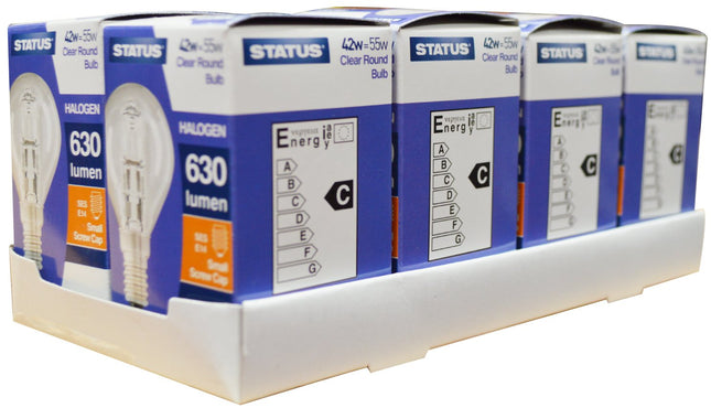 Status 42SHRSESC1PK8 Halogen Round Bulbs E14, 42/55 W, Set of 8