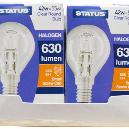 Status 42SHRSESC1PK8 Halogen Round Bulbs E14, 42/55 W, Set of 8