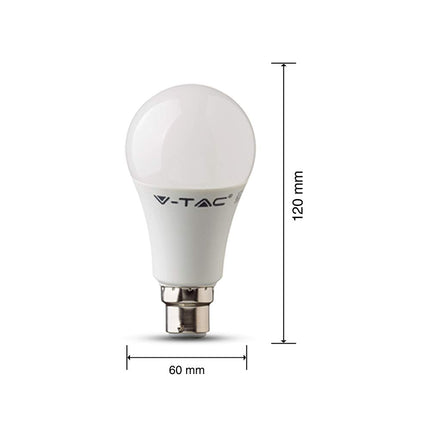 V-TAC B22 LED Light Bulb Bayonet | 11W Equivalent to 75W | Classic Shape Non Dimmable 3000K Warm White | Pack of 12, VT-231