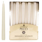 PRICE'S IVORY 50 DINNER CANDLES BURNING TIME 8 HOURS (White)