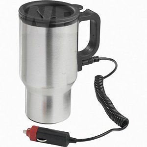 Kingavon 12 V Stainless Steel Electric Mug Kettle Jug – Car Heater – Removable Electric Wire