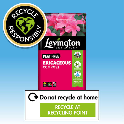 Levington PEAT FREE Ericaceous Compost, 50 litre compost for acid-loving plants