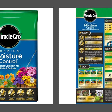 Miracle-Gro Moisture Control Enriched Compost Miracle Gro Pots Baskets 40L
