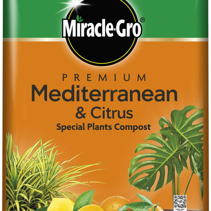 Miracle-Gro 119784 Premium Mediterranean & Citrus Compost - 6 Litre Bag, (New 2020 Range), Orange
