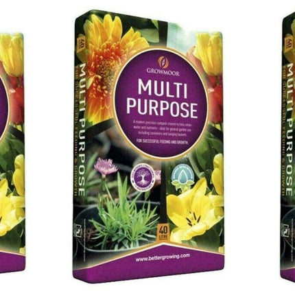 Multi Purpose Plant Care Gardening Compost Potting Soil Growing Flower Help Retain Water Growmoor 40L (3)