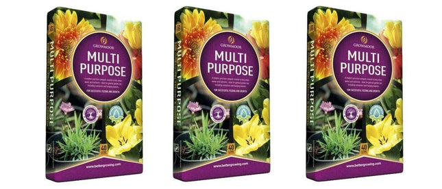 Multi Purpose Plant Care Gardening Compost Potting Soil Growing Flower Help Retain Water Growmoor 40L (3)