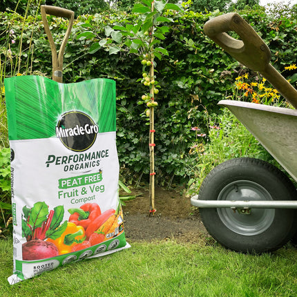 Miracle-Gro 121060 Performance Organics Fruit and Veg PEAT FREE Compost, 40L, White