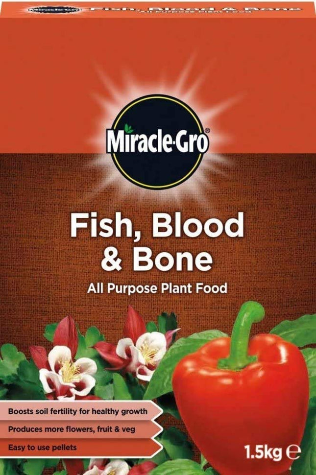 Miracle-Gro 2 x Fish, Blood & Bone All Purpose Plant Food, 1.5kg