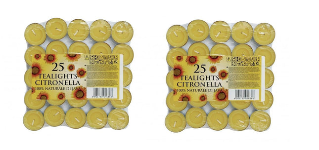 Prices Citronella Tealight Candles Mosquito Fly Insect Repeller Pack Of 50