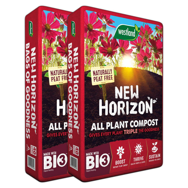 New Horizon Plant Compost Mix, 80 litres (2 x 40 Litre Bags)