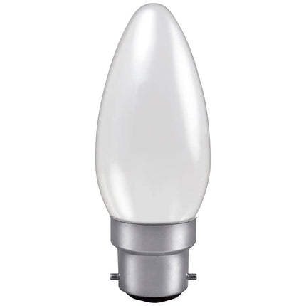 2X Opal Candle Light Bulb 40w / BC Bayonet Cap White Pearl Soft Lamps