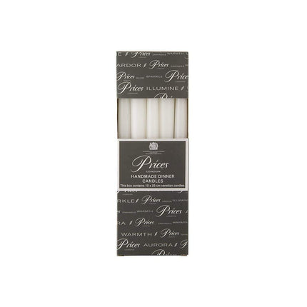 Prices 2 X Venetian 10 Inch Dinner Candle Wrapped Box of 10 - White