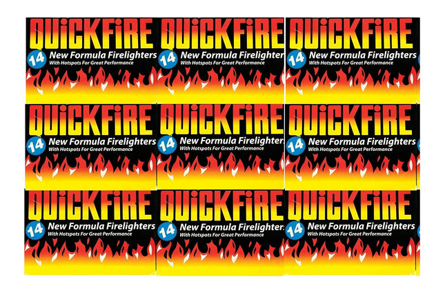 Quickfire Fire Lighters Firelighters Bulk Pack Hotspots Burners BBQ COAL LIGHTERS WOOD BURNERS (9)