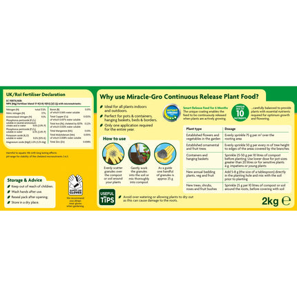 Miracle-Gro Continuous Release Plant Food, 2 kg Tub