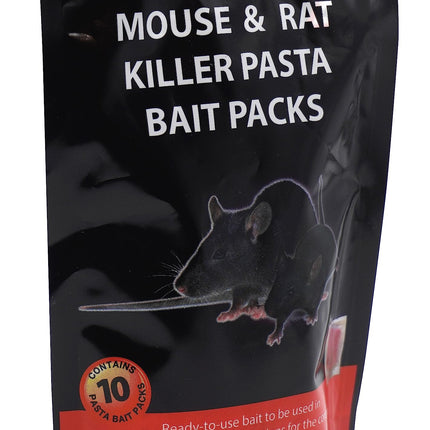 Rentokil Mouse & Rat Killer Pasta Bait Packs - 10x10g Sachet, Black