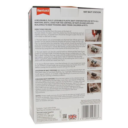 Rentokil FBSR02 Rat Bait Station, Clear, 26.6x17x11.3 cm