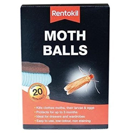 Rentokil 2 X Moth Balls - Clear (Pack of 20)