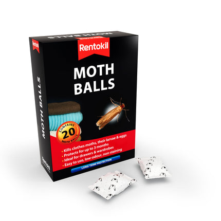 Rentokil RKLPSM97 Moth Balls (Pack of 20), Clear, 10.3x14.5x4.3 cm
