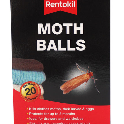 Rentokil RKLPSM97 Moth Balls (Pack of 20), Clear, 10.3x14.5x4.3 cm
