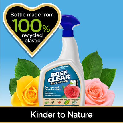 ROSECLEAR 3 in 1 Ready to Use Plant Protection For Aphids, 800 ml, White