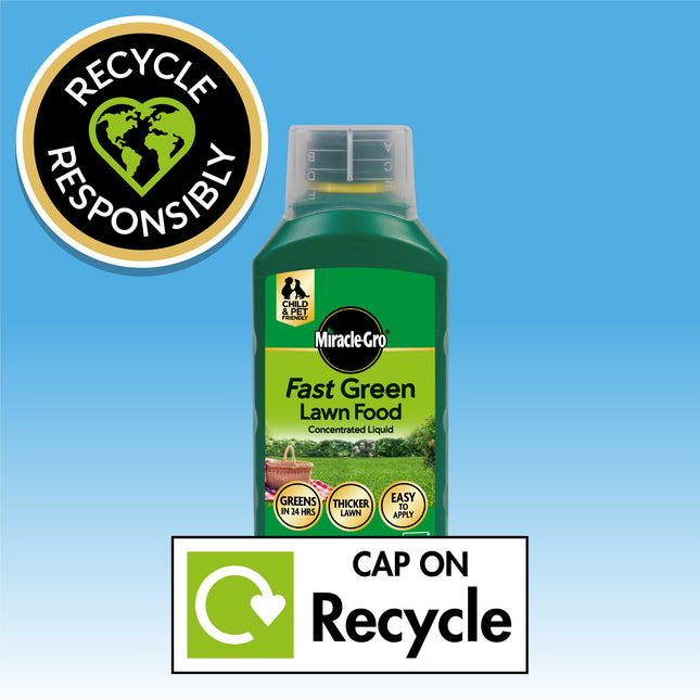 Miracle-Gro Fast Green Lawn Food Concentrated Liquid, 1 litre concentrate, 100 m² coverage