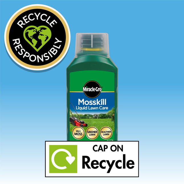 Miracle-Gro Mosskill Liquid Lawn Care, 1 litre concentrate, 67 m² coverage