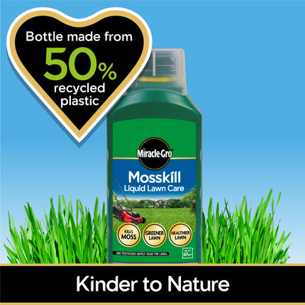 Miracle-Gro Mosskill Liquid Lawn Care, 1 litre concentrate, 67 m² coverage