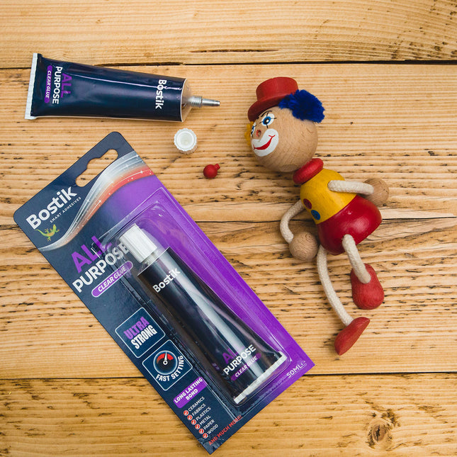 Bostik All Purpose, Ultra Strong, Fast Setting, Clear Glue for Minor Household Repairs, 50ml