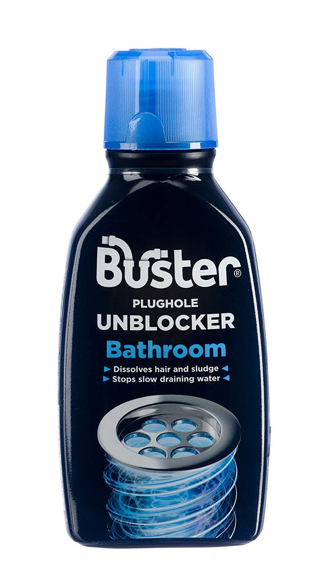 Buster Bathroom Plughole Unblocker, Dissolves hair and sludge 300ml (5 Packs)