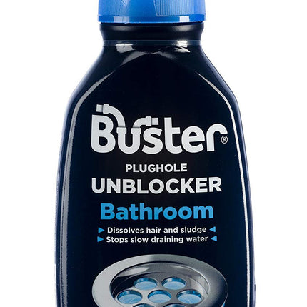 Buster Bathroom Plughole Unblocker, Dissolves hair and sludge 300ml (4 Packs)
