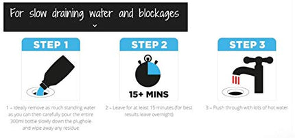 Buster Bathroom Plughole Unblocker, 3 x 300ml