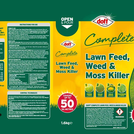 Doff Complete Lawn Feed, Weed & Mosskiller 1.6kg - LM050