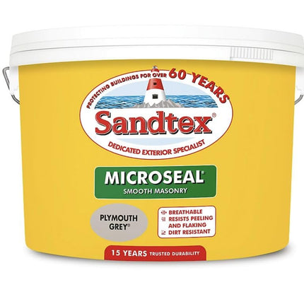 Sandtex Smooth Masonry 10L Plymouth Grey 5092534