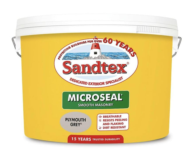 Sandtex Smooth Masonry 10L Plymouth Grey 5092534
