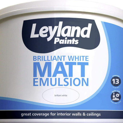 Leyland Pure Brilliant White Matt Emulsion Paint, 10L
