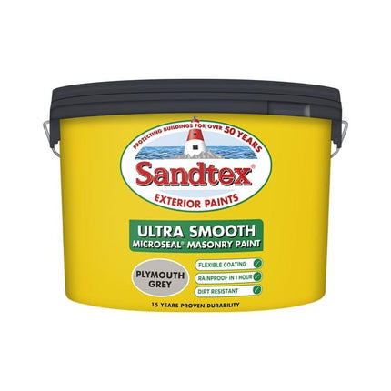 Sandtex Smooth Masonry 10L Plymouth Grey 5092534