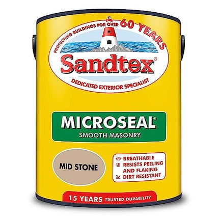 Sandtex Ultra Smooth Masonry Paint 5 Litre Stock Colours - Mid Stone