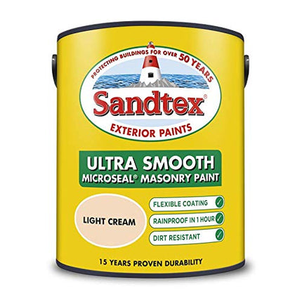 Sandtex Retail Ultra Smooth Masonry Light Cream 5 L