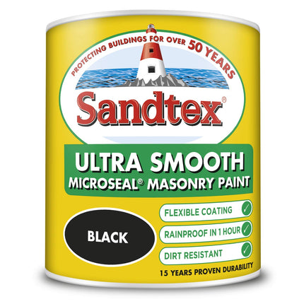 Sandtex Sandtex Microseal Smooth Masonry 1L Black
