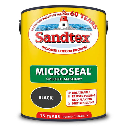 Sandtex Ultra Smooth Masonry Paint 5 Litre Stock Colours - Black