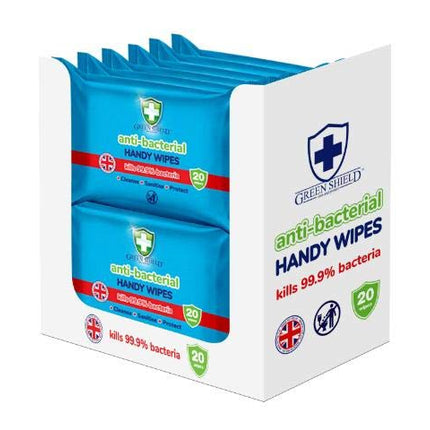 Green Shield Antibacterial Handy Pocket / Travel Wipes 20 wipes