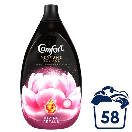 Comfort Perfume Deluxe Divine Petals Fabric Conditioner, Ultra Concentrated, 58 Washes, 870ml - Pack of 6