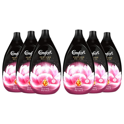 Comfort Perfume Deluxe Divine Petals Fabric Conditioner, Ultra Concentrated, 58 Washes, 870ml - Pack of 6