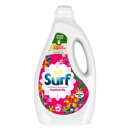 2 Pack of Surf Tropical Oasis Biological Liquid Detergent with exotic Fragrance, 2.16 Liters 80 Washes, An exotic blend of Tropical Lily and Ylang Ylang!