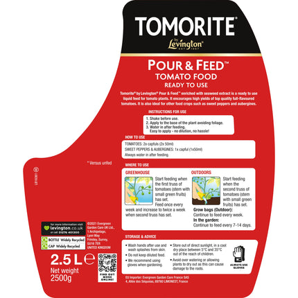 Miracle-Gro Levington Tomorite Pour and Feed Liquid Tomato Food, 2.5L