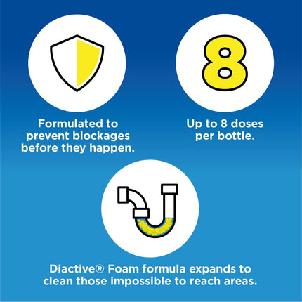Buster Plughole Block Preventer, 500ml, Prevent Blockages in Bathrooms and Kitchens and Deep Clean to Protect Against Build-Up-For Use in All Plugholes, Pipes and Overflows