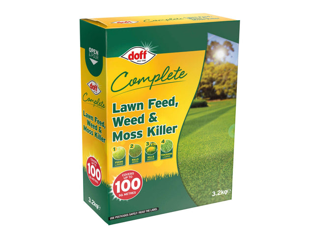 Doff Complete Lawn Feed, Weed & Mosskiller 100 sq m 3.2kg