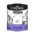 CROWN Quick Dry Satin Paint Brilliant White 2.5 litre