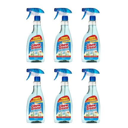 Elbow Grease Glass Cleaner with Vinegar for Windows and Mirrors, 500 ml - Window Cleaning Equipment (Pack of 6)